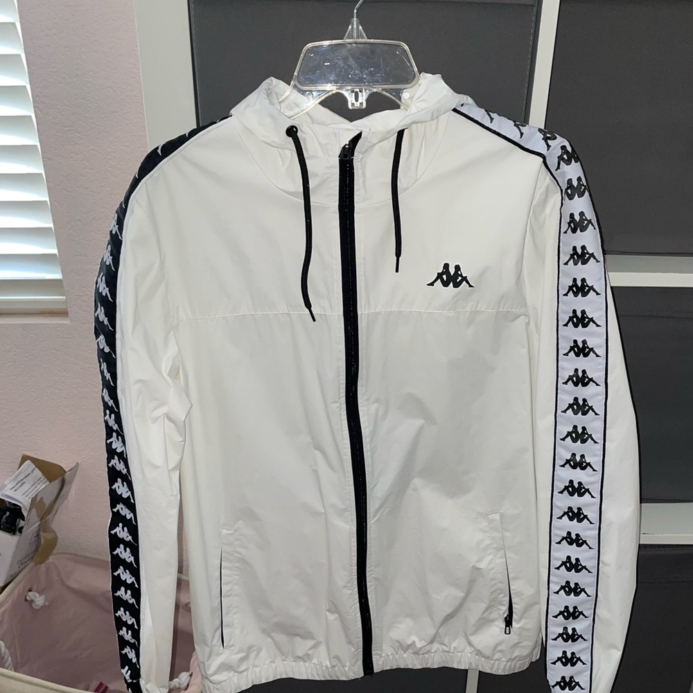 Black & white Kappa windbreaker